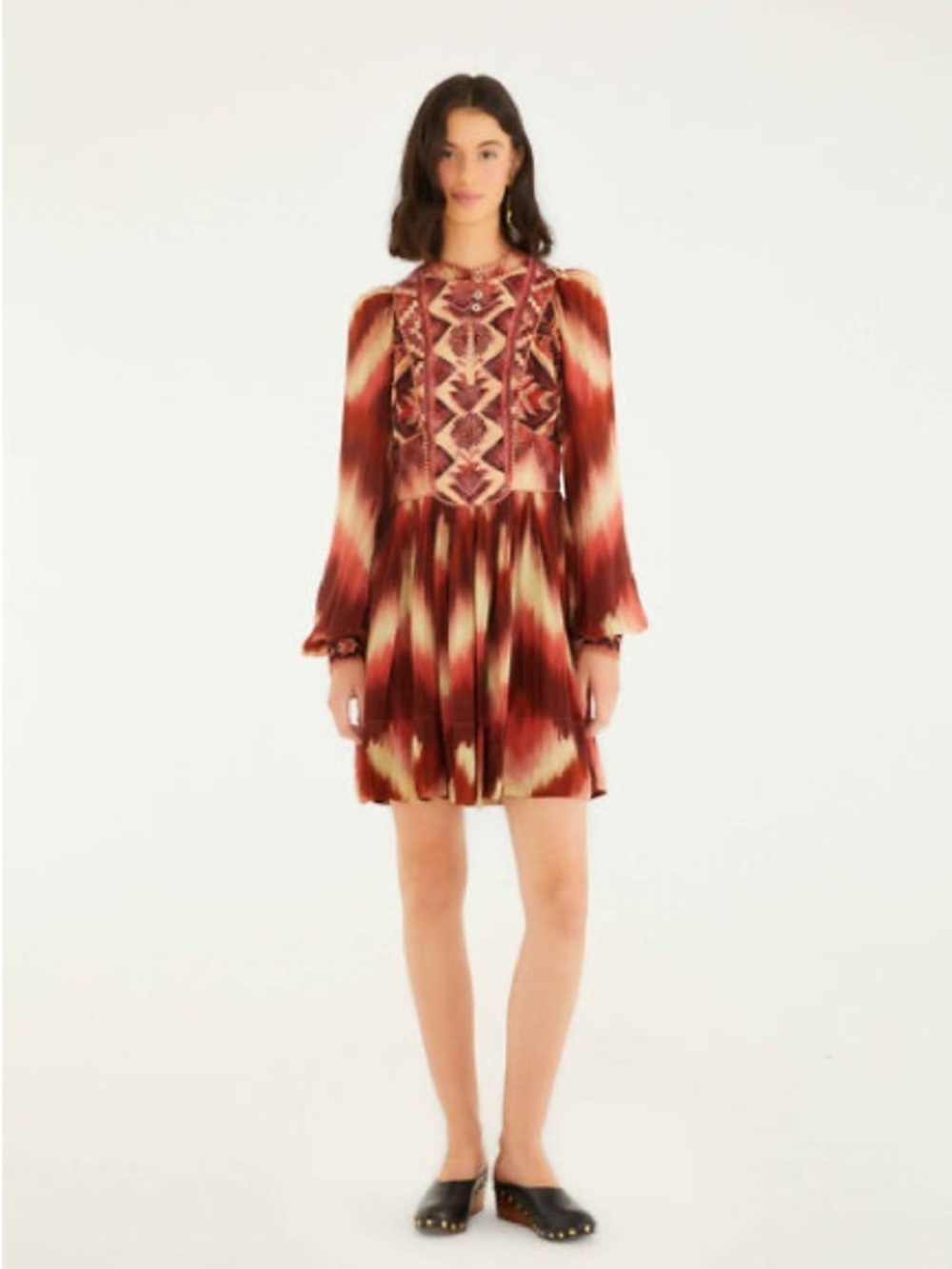 Farm‎ Rio Red Amanda Stripes Tapestry Quilted Mini Dress NWT